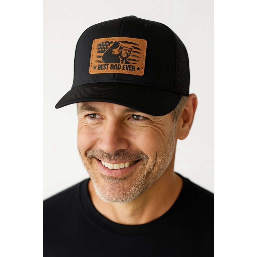 Men's “Best Dad Ever” Adjustable Baseball Cap – Black – One Size – Snapback